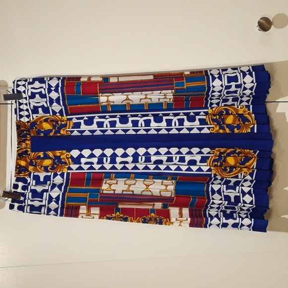 Victor Carlini pleated Status print skirt - Picture 2 of 5